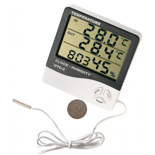 Digital multifunction device HTC-2, hygrometer, clock, alarm clock, calendar, outdoor temperature sensor